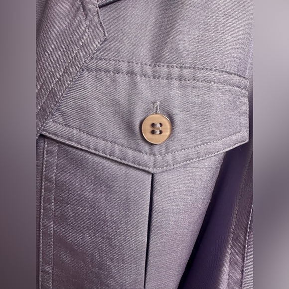 Leslie Fay 80s vintage midi purple button down dress long sleeves Size 8 - Picture 11 of 13